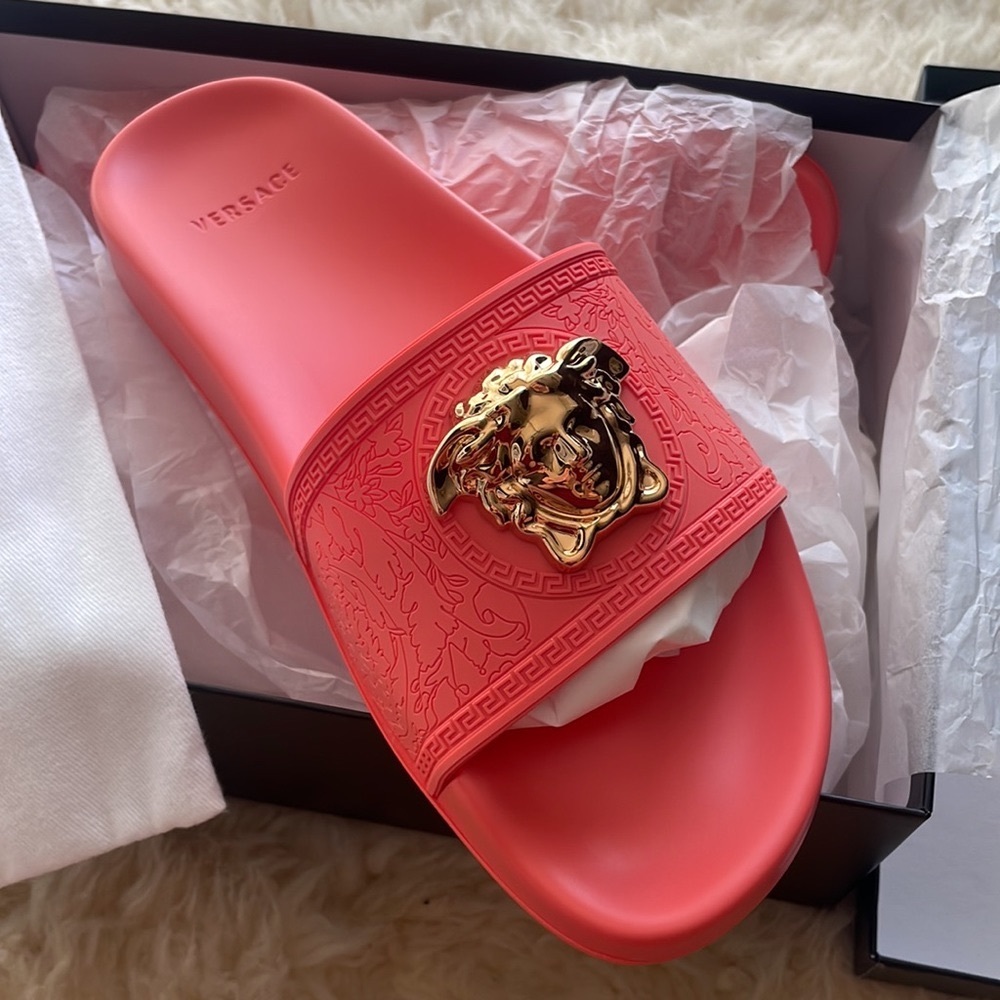 Coral Versace Slides